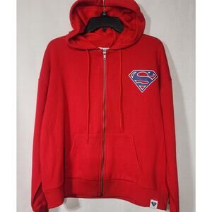 Superman 1938 full zip red hoodie women's medium NWT